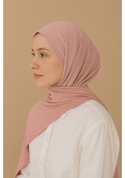 Mim Eşarp Penye Pamuksu Şal Klasik 3 Lü Set Saks - Pudra - Lila