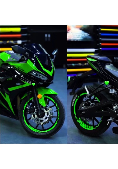 Çınar Extreme Pro Serisi Fosforlu Neon Yeşil Jant Şeridi Sticker Set 16"-17"-18" İç-dış Jant Şerit Takımı Çok Renkli