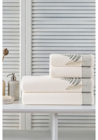 Cotton Bliss Havlu Seti Krem-yeşil Yeşil/krem