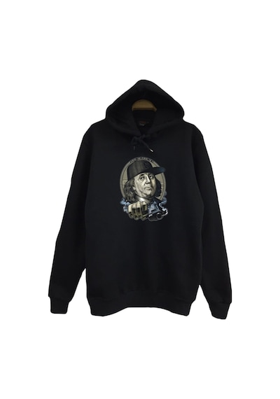 Çocuk Siyah Benjamin Franklin Baskılı Sweatshirt Siyah