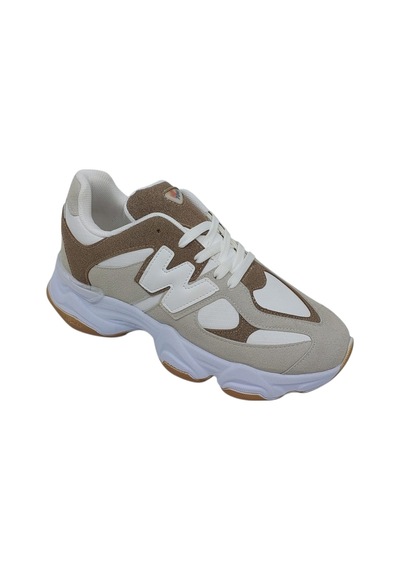 Zerhan 7040 Unisex Vizon Bağcıklı Kalın Taban Spor Ayakkabı