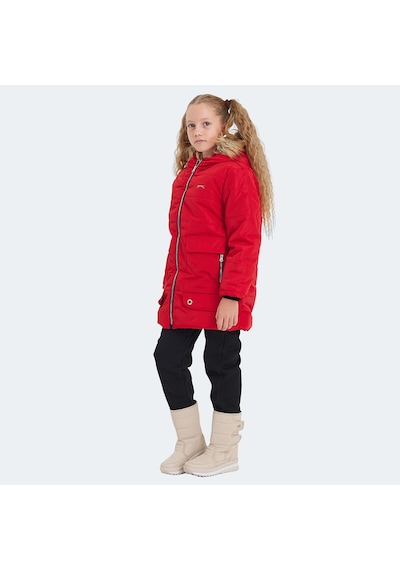Slazenger CAMELIA Çocuk Kapüşonlu Kırmızı Mont & Kaban