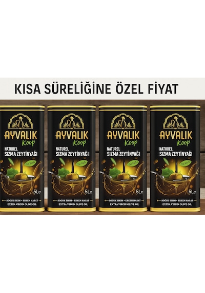 Ayvalık Koop Ayvalık Soğuk Sıkım Natürel Sızma Zeytinyağı 4 x 5 L
