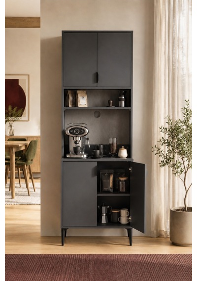 Goodnight Home Armon Mini 4 Kapaklı Kahve Köşesi Stüdyo Mutfak 64x190x44 Cm Antrasit Modern Tasarım Siyah - 914345286 Siyah Goodnight Home Armon Mini 4 Kapaklı Kahve Köşesi Stüdyo Mutfak 64x190x44 Cm Antrasit Modern Tasarım Siyah - 914345286 Siyah