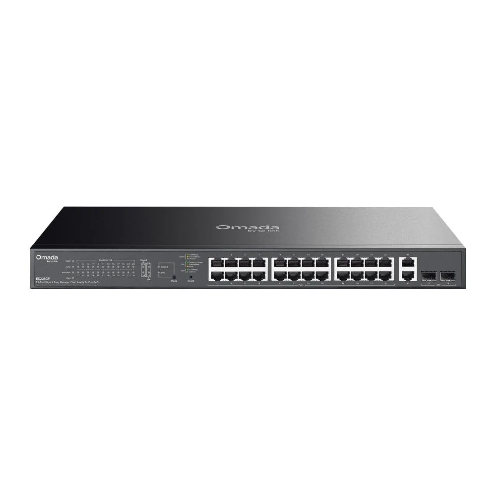 Tp-lınk Omada Es228gp 26 Port 10/100/1000 24xpoe 250w+2sfp Yönetilebilir Swıtch