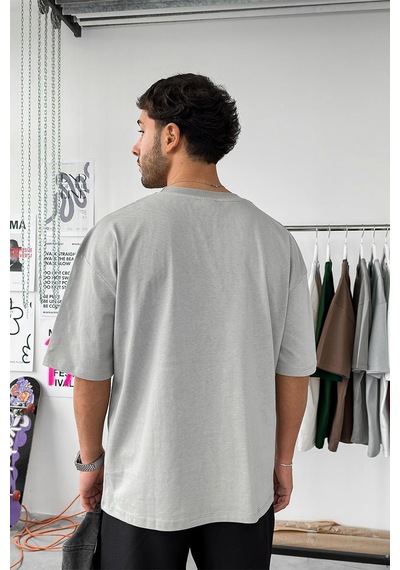 Gri Cozy Basic Soft Oversize Tişört Gri