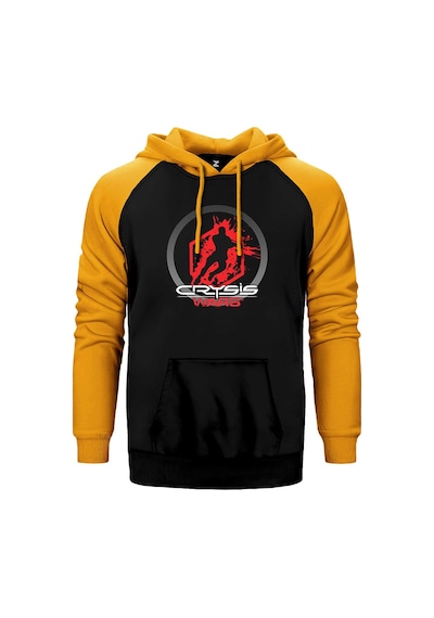 Crysis Wars Logo Sarı Renk Reglan Kol Kapşonlu Sweatshirt Sarı