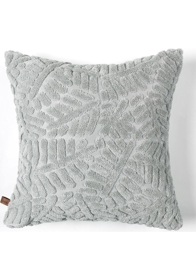 Bohem Özel Tasarım Punch Panç Desen Kare Dekoratif Kırlent Kılıfı 43x43 cm Forest Gri
