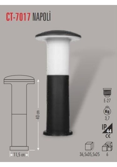 Napoli Bahçe Armatürü 40 Cm E27
