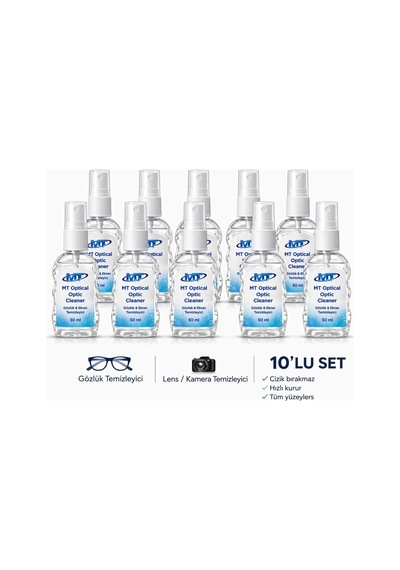 Modatüm Gözlük Camı Temizleme Spreyi 10 Adet 50ml, Tv-tablet Ekran, Çok Amaçlı Temizleme Spreyi