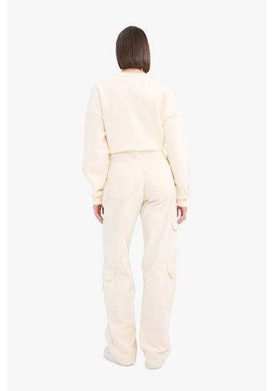 DeFacto Straight Fit Gabardin Pantolon Kargo Cepli Normal Bel Düz Paça D3762AX24AUER98