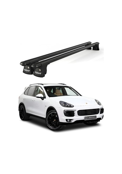 Trio-ı Porsche Cayenne 2010 Ve Sonrası Uyumlu Siyah Kilitli Ara Atkı 135cm Port Bagaj Tavan Barı