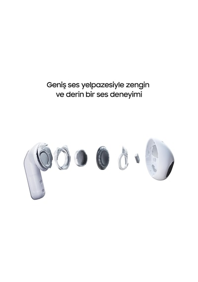 Galaxy Buds4 Bluetooth Kulaklık, Beyaz, Metal Gövde, 1 Yollu Hoparlör, Ultra Net Arama Sesi, Adaptif Gürültü Kontrolü