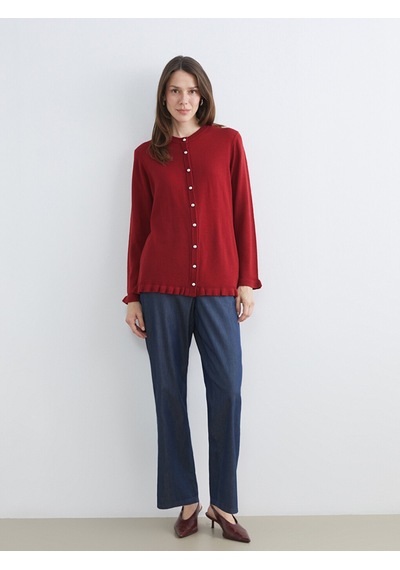 Lcw Grace İndigo Beli Lastikli Straight Fit Kadın Jean Pantolon