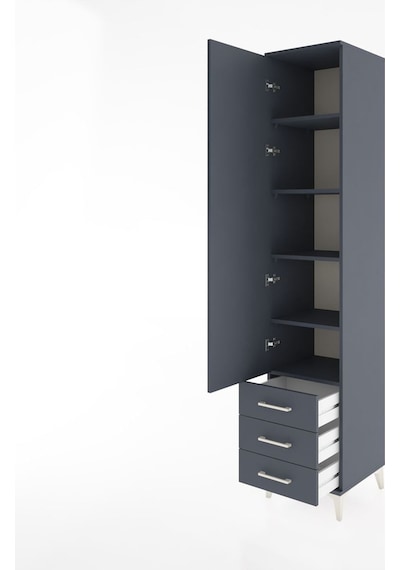 Hyperion Dolap 5 Raflı 3 Çekmeceli Tek Kapaklı 44x44x221 Antr... Antrasit