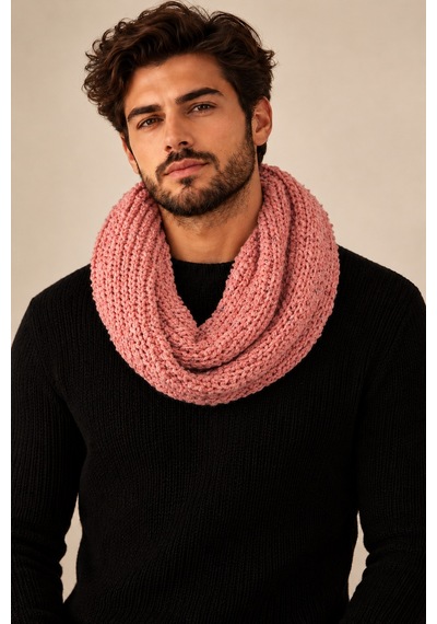 Boldy Örme Boyunluk Triko Atkı Somon Unisex (528296005)