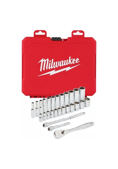 Milwaukee T4932464943 Ağır Hizmet Tipi Cırcır Lokma Takımı ¼' 28