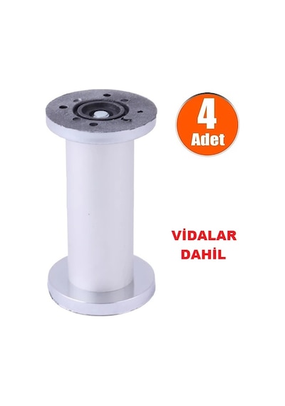 4 Adet Bambu Gürden Alüminyum Gri Ayak 8 Cm