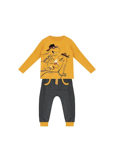 Denokids Cool Dinolar Erkek Çocuk T-shirt Pantolon Takım Çok Renkli