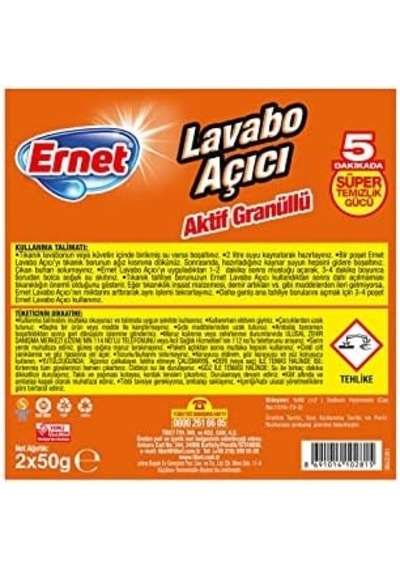 Süper Lavabo Açıcı Aktif Granüllü 2x50 G 0