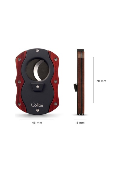 Colibri Wood S-cut Kırmızı - Siyah Puro Makası Kesici
