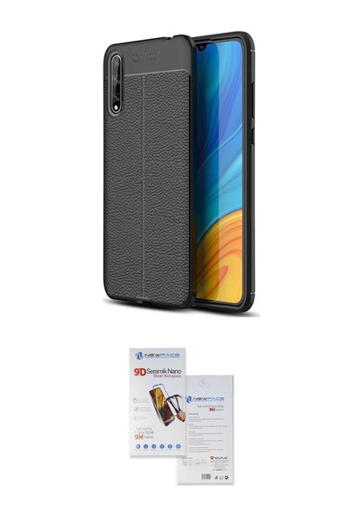 Cep Huawei Uyumlu P Smart S Kılıf Doruk Klasik Özel Seri İkili Koruma Seti Najmaddin Lacivert