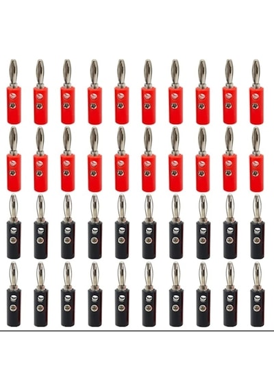 20 Takım Kırmızı Siyah 4mm Banan Jak Fiş Cx-02