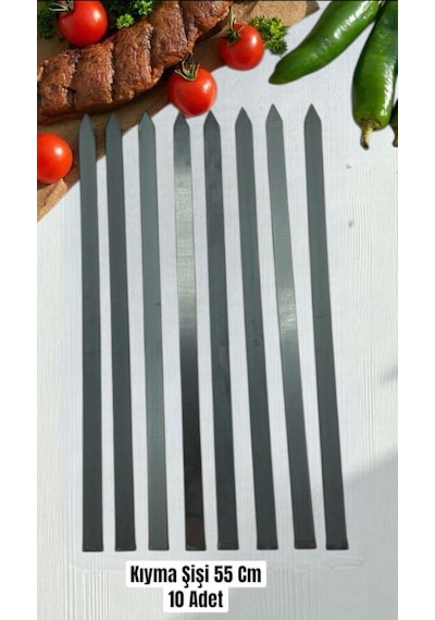 Adana Kıyma Kebap Beyti Şişi 5 Adet En 2.5 Cm Boy 55 Cm,kıyma Şiş
