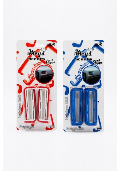 Kemboss Kırmızı Mavi Araç Klima Kokusu 2'li Set Papaya & Magnolia Vent Clip Oto Kokusu Kırmızı - Mavi Set