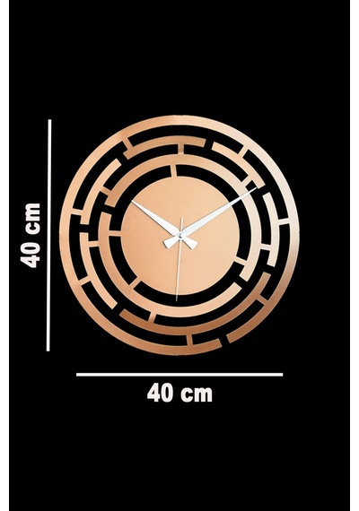 Labirent Model Metal Lazer Kesim Akar Sessiz Mekanizmalı Duvar Saati 40 40 Cm -m001 Bakır