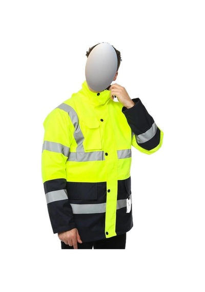 Reflektörlü 300d Oxford Çift Renk Parka Yağmurluk Sarı Sarı