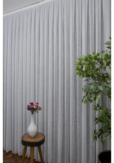Evdepo Home Kullanıma Hazır Keten Tül Perde (540683508)