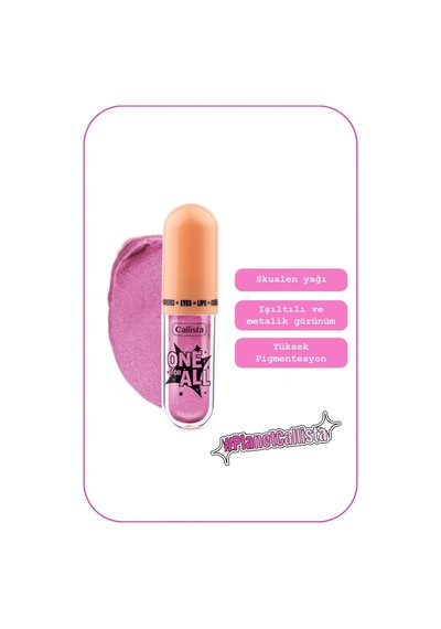 Callista One For All 07 Pretty Violet Eyes & Lips & Cheeks Likit Göz Farı