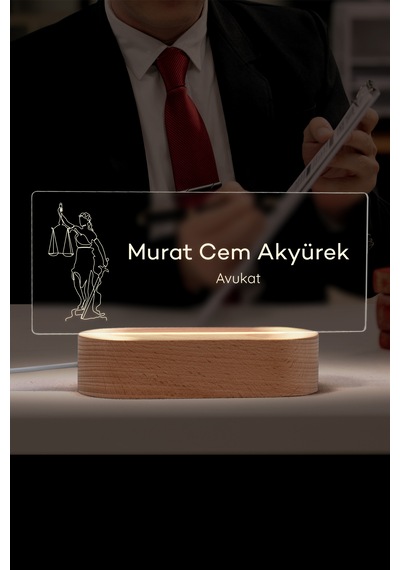 Kişiselleştirilebilir Avukatlara Özel Led Masa İsimliği Masif Ahşap Tabanlı Usb Kablolu Pleksi Led Gece Lambası Kişiselleştirilebilir Avukatlara Özel Led Masa İsimliği Masif Ahşap Tabanlı Usb Kablolu Pleksi Led Gece Lambası