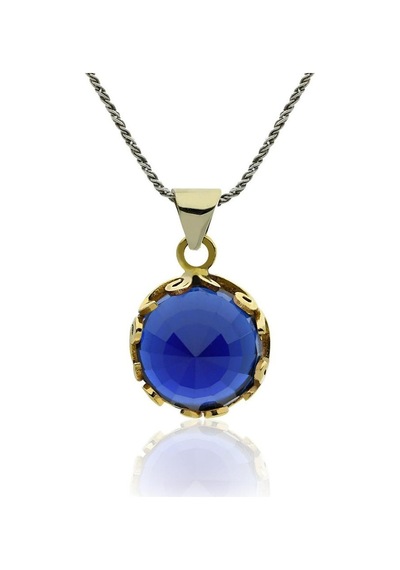 Safir Taşlı Vav Harfi Motifli Otantik Gümüş Kadın Set Rs10026