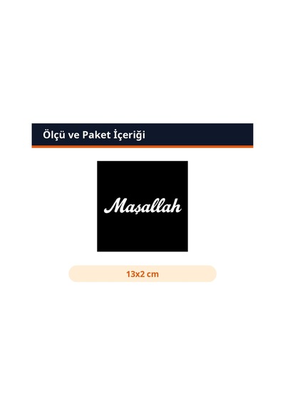 Trobus Maşallah Yazılı Araç Yapıştırma Sticker 13x2 Cm Beyaz
