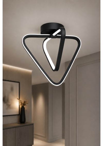 AvizeGO Urban Led Plafonyer Avize Beyaz Işık Siyah