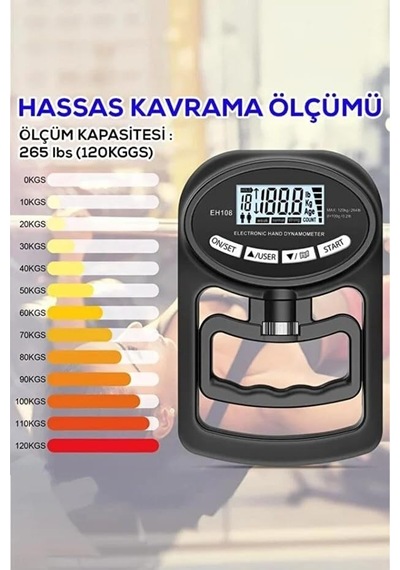 Dijital El Dinamometresi Kavrama Gücü Ölçüm Cihazı Lcd Ekranlı, Ayarlanabilir, Taşınabilir Tartı Dinamometre