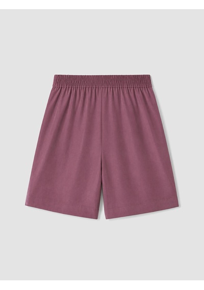 Lcw Petite Bordo Beli Lastikli Pileli Kadın Şort