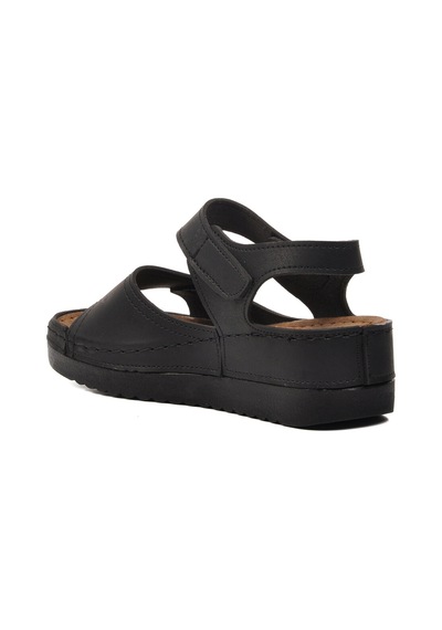 Siyah Kadın Düz Sandalet 07-109rr Z Siyah