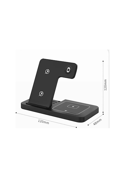 3in1 Magsafe Uyumlu 15w Kablosuz Şarj Standı Apple Uyumlu iPhone Telefon, Appl