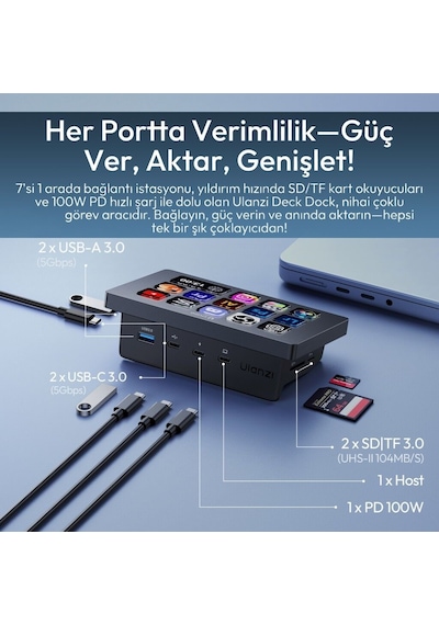 Ulanzi D200h 7 İn 1 Stream Controller Lcd Yayın Kontrol Paneli - A044