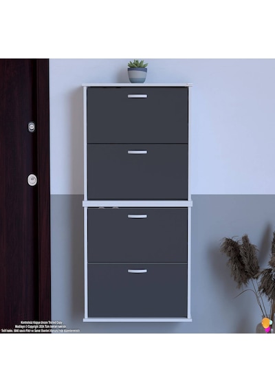 Eliusta Berrak Antrasit 8 Bölmeli Ayakkabılık 72 Cm Genişlikte Duvara Monte 72x156x26 Cm Ayakkabılık Antrasit Eliusta Berrak Antrasit 8 Bölmeli Ayakkabılık 72 Cm Genişlikte Duvara Monte 72x156x26 Cm Ayakkabılık Antrasit