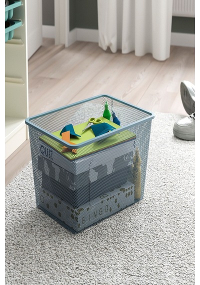Ikea Gri Şık Saklama Kutusu 42x30x23 Cm Oyuncak Düzenleyici Çocuk Odası Gri-mavi