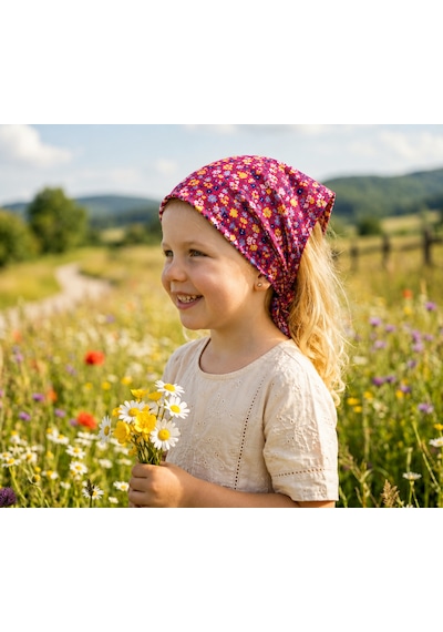 Kız Çocuk Bandana %100 Pamuk Fuşya