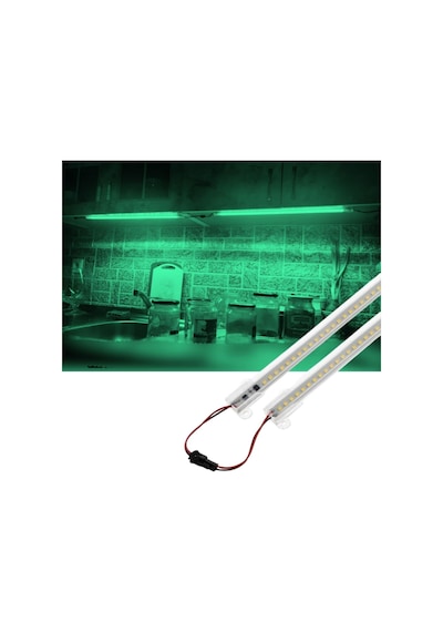 2 Adet 50 Cm 220v Şeffaf Çubuk Bar Led Yeşil Işık Sb-6554