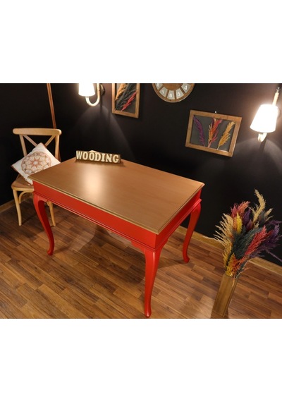 Wooding-Mobilya Wooding 120 Cm Masif Kırmızı Naturel Yemek Masası