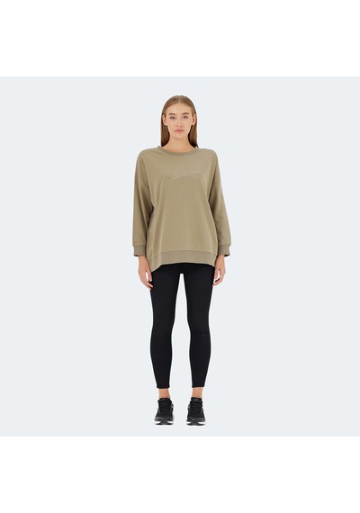 Slazenger VIKENTI SW Oversize Kadın Cepli Oversıze Koyu Yeşil Sweatshirt