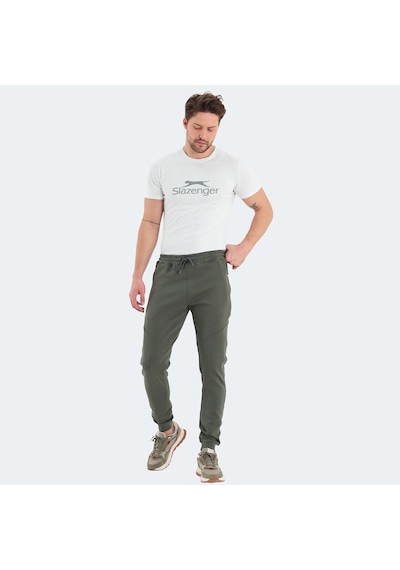 Slazenger VENOM Erkek Fermuar Cepli Dar Paça Haki Eşofman Altı
