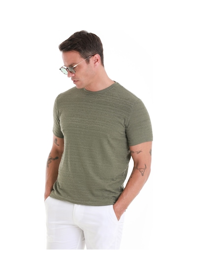 Hatemoğlu Haki Regular Fit Düz Bisiklet Yaka Tişört 35103024c013 022 Haki